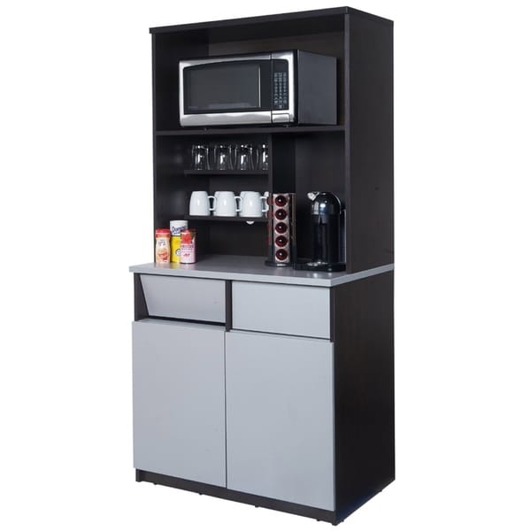 Coffee Break Room Cabinets ASSEMBLED Model O4P0A3L6S 2pc EspressoGray