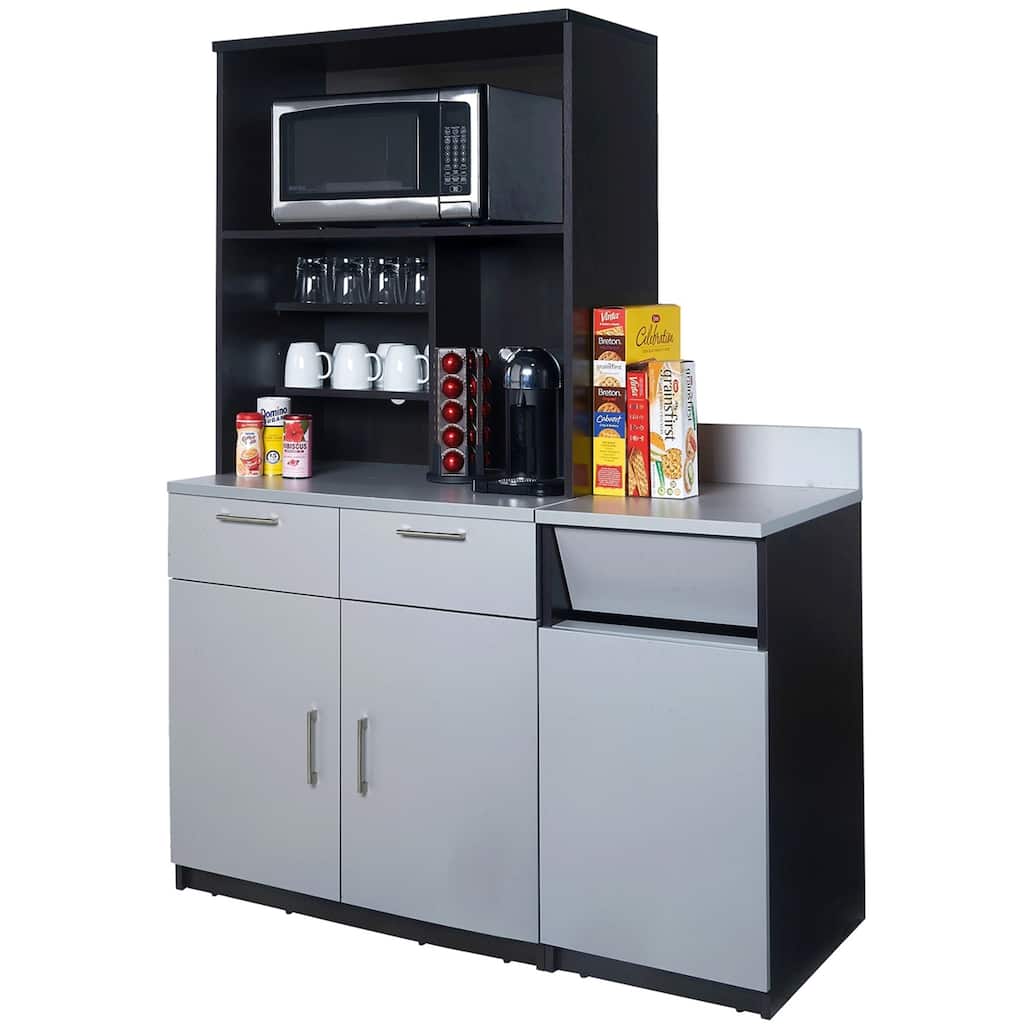 Coffee Break Room Cabinets ASSEMBLED Model O4P0A5L8S 3pc EspressoGray