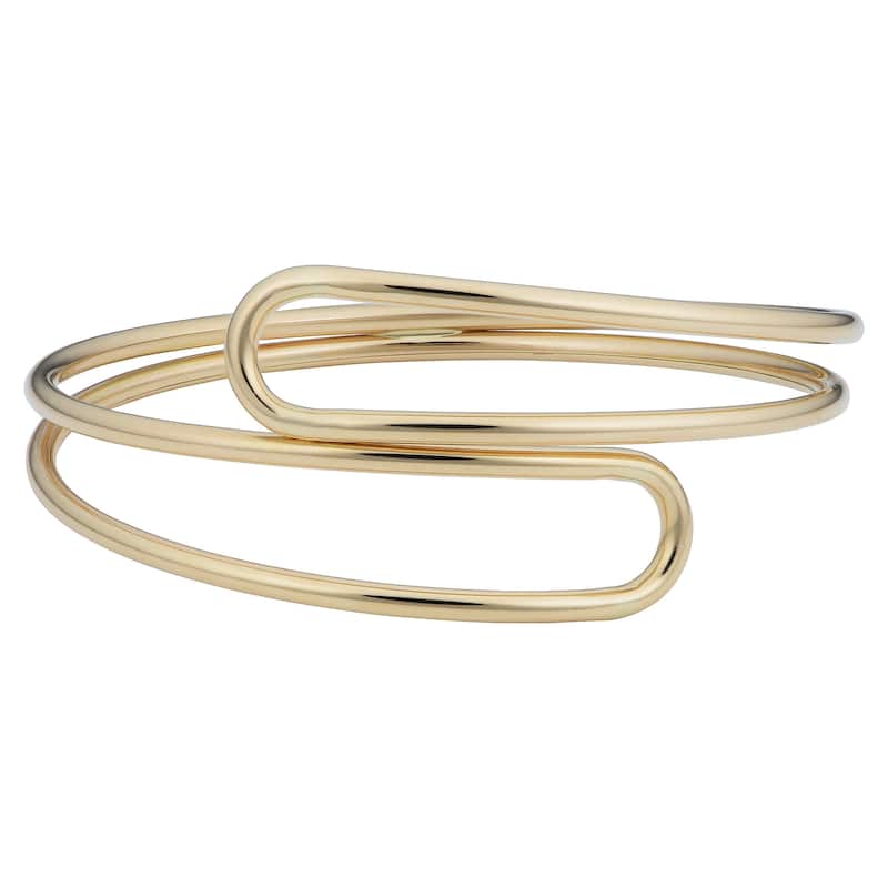 Fremada 14k Yellow Gold Double Bypass Bangle Bracelet (7.5 inches)