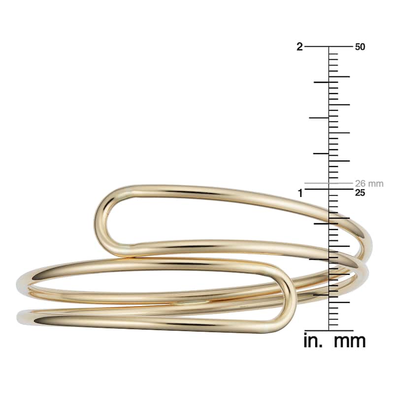 Fremada 14k Yellow Gold Double Bypass Bangle Bracelet (7.5 inches)