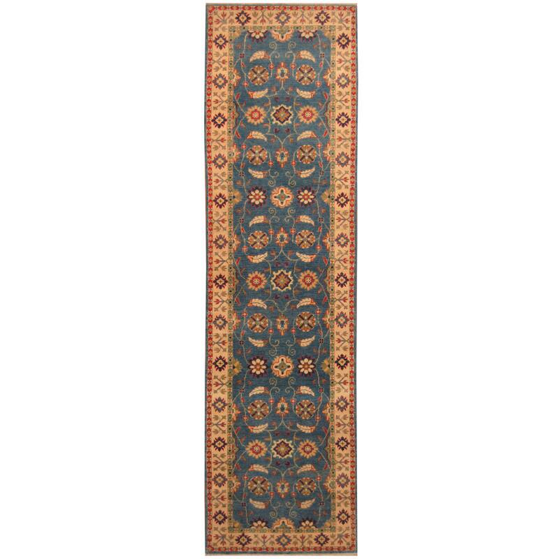 Handmade One-of-a-Kind Kazak Wool Runner (Afghanistan) - 2'8 x 9'6