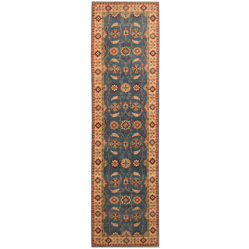 Handmade One-of-a-Kind Kazak Wool Runner (Afghanistan) - 2'8 x 9'6