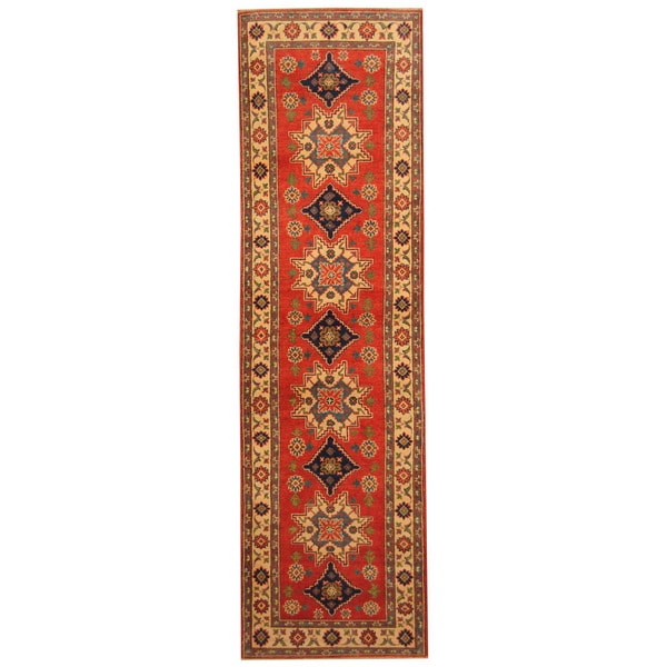Handmade Kazak Wool Runner (Afghanistan) - 2'7 x 9'7