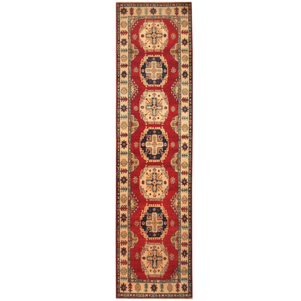 Handmade Kazak Wool Runner (Afghanistan) - 2'8 x 10'8