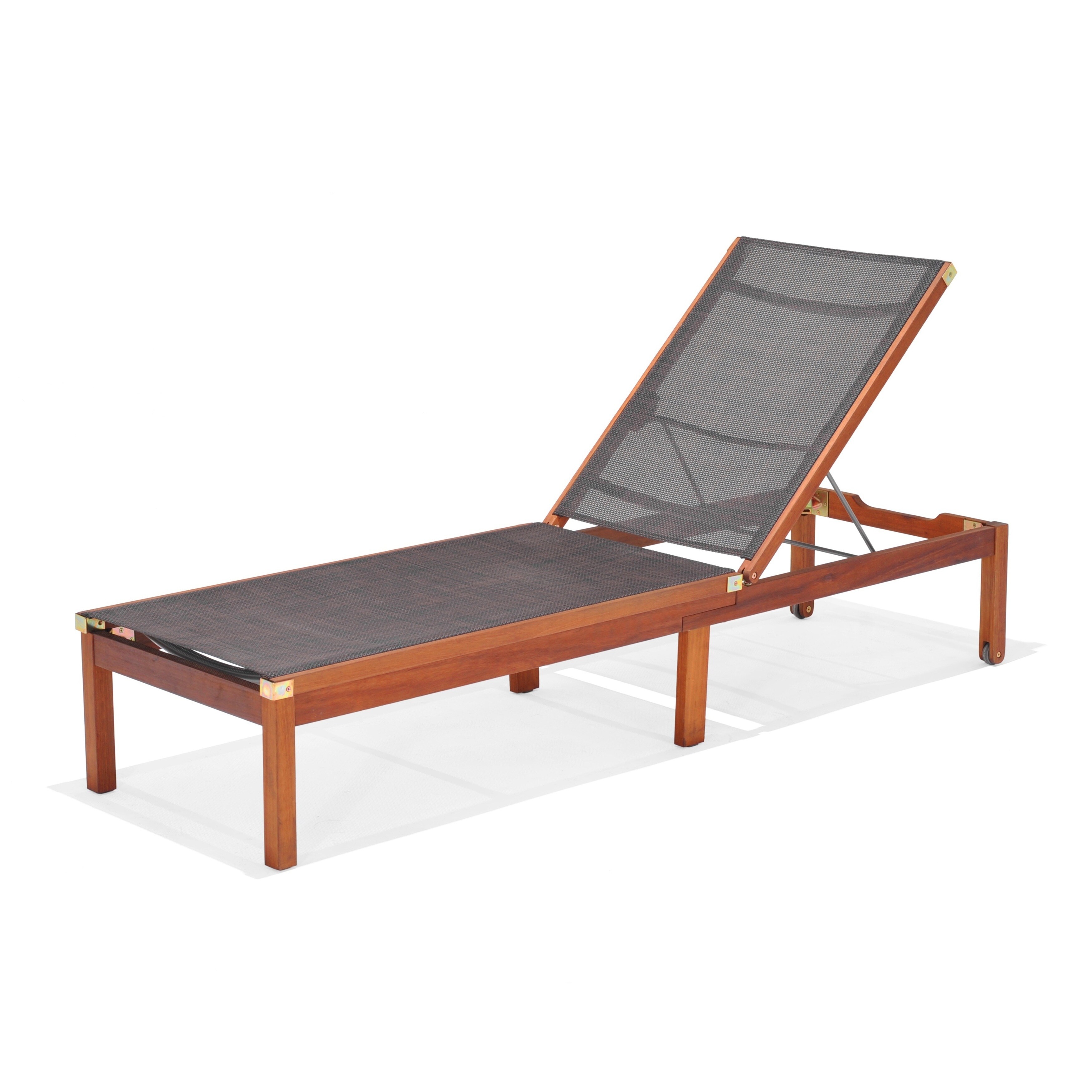 Barclay Slash Patio Lounger with Sling in Brown As Is Item by Havenside Home