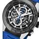 preview thumbnail 3 of 1, Tag Heuer Men's 'Carrera' Black Skeleton Dial Blue Rubber Strap Chronograph Swiss Automatic Watch