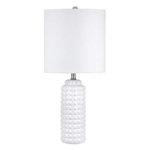 Nuloom 26 Lydia Ceramic Linen Shade White Table Lamp On Sale Overstock 18025077