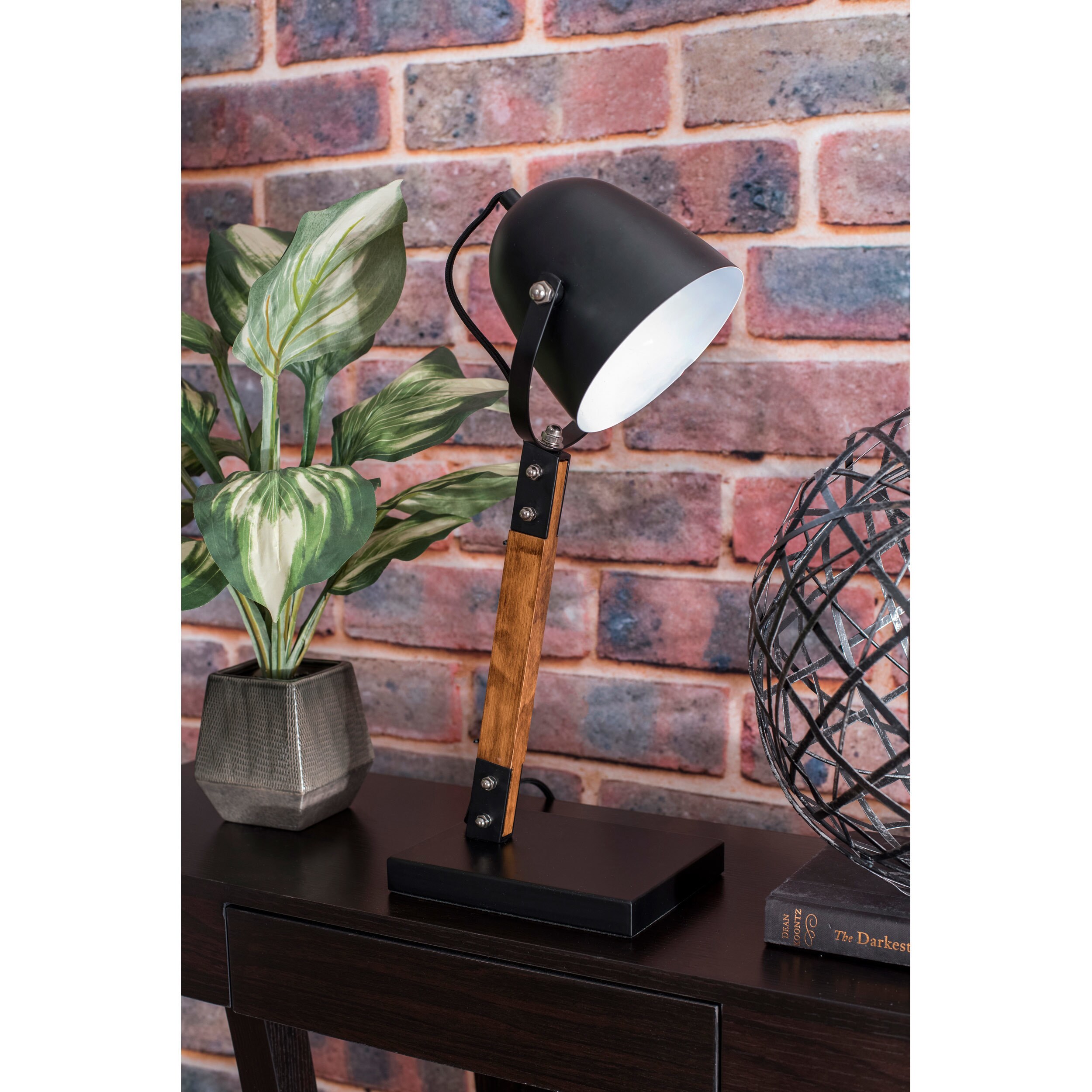 Shop Nuloom 20 Stella Metal Wood Shade Black Table Lamp On
