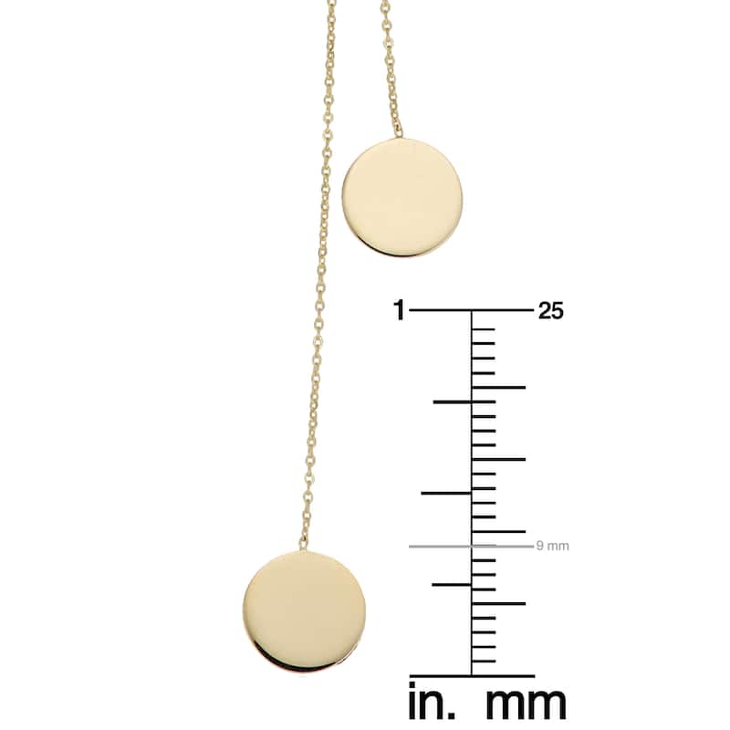 Fremada 14k Gold Double Disc Lariat Necklace (up to 28 inches)