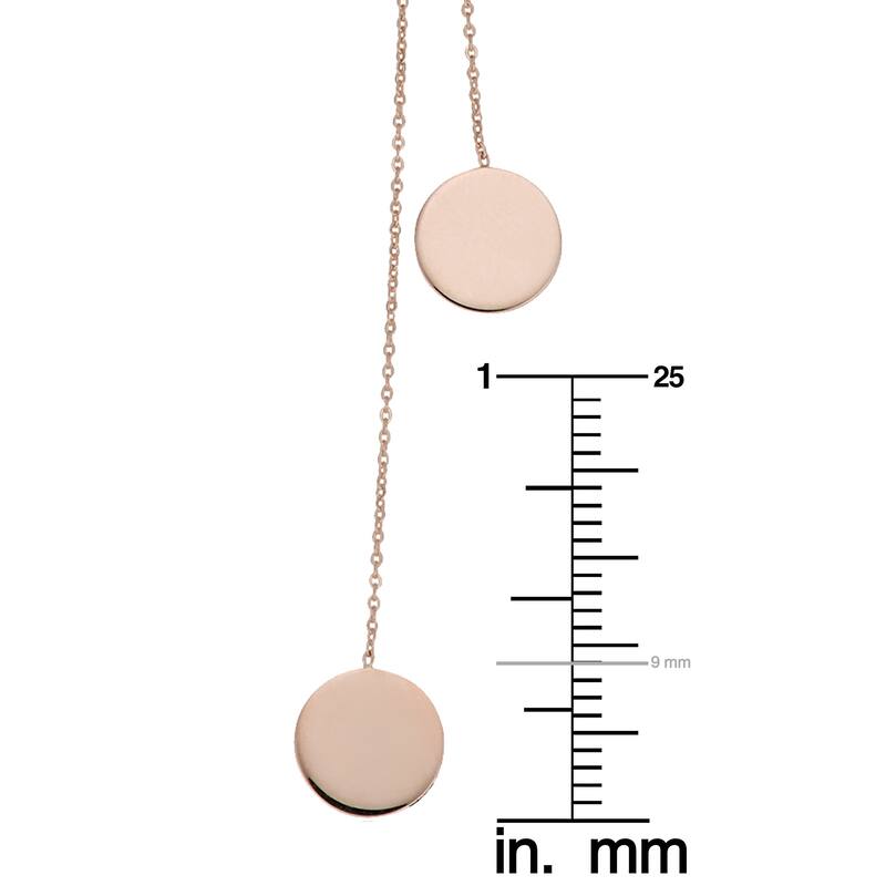 Fremada 14k Gold Double Disc Lariat Necklace (up to 28 inches)