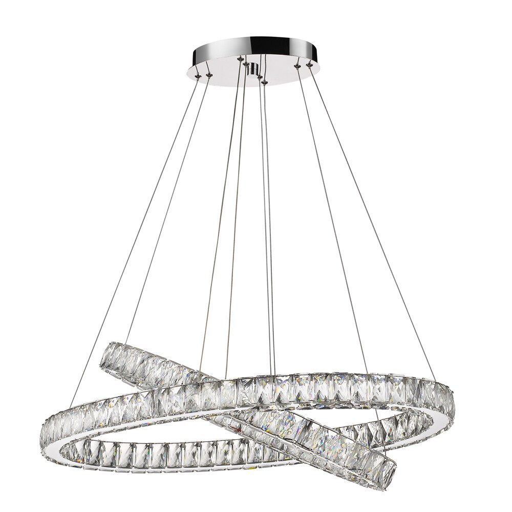 Noemi Chrome LED Crystal Chandelier (Crystal chandelier, chrome) - Chandeliers For Bedrooms by Overstock.com