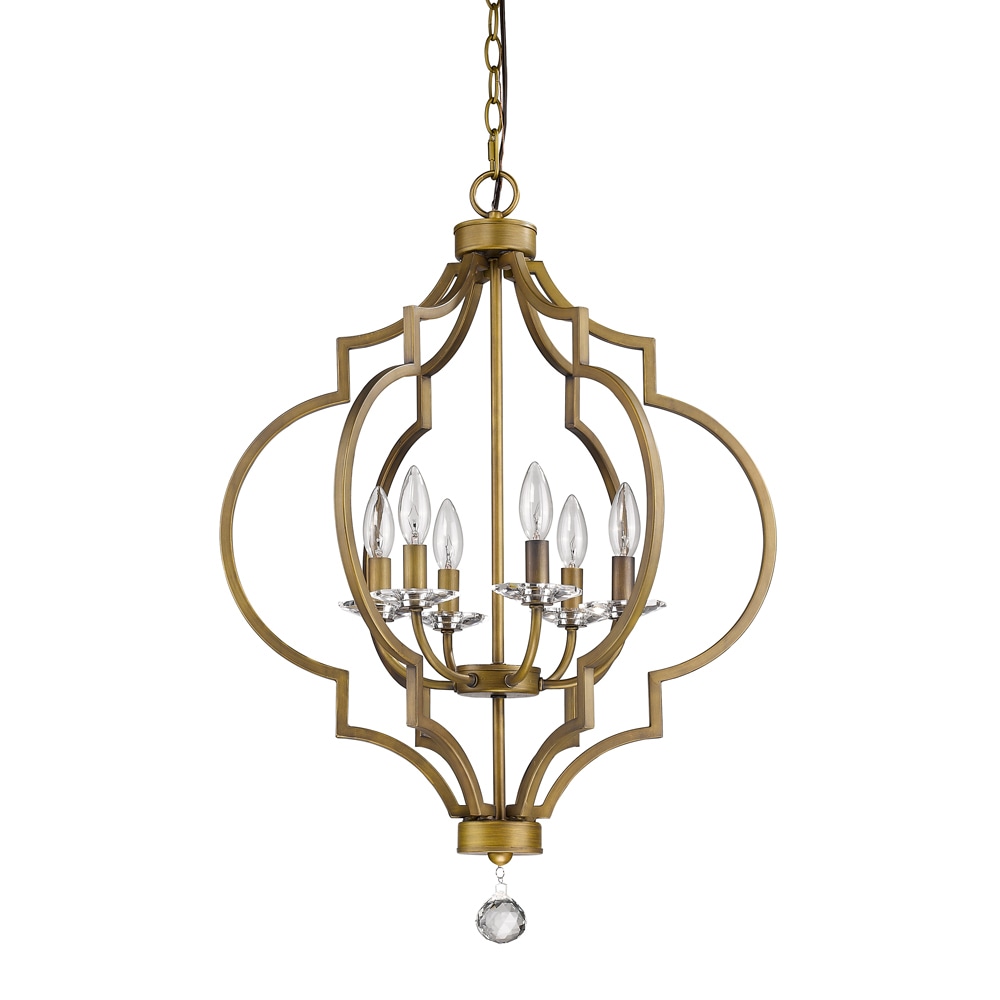 Peyton 6-light Raw Brass Chandelier (6-light, Raw Brass) - Chandeliers For Bedrooms by Overstock.com