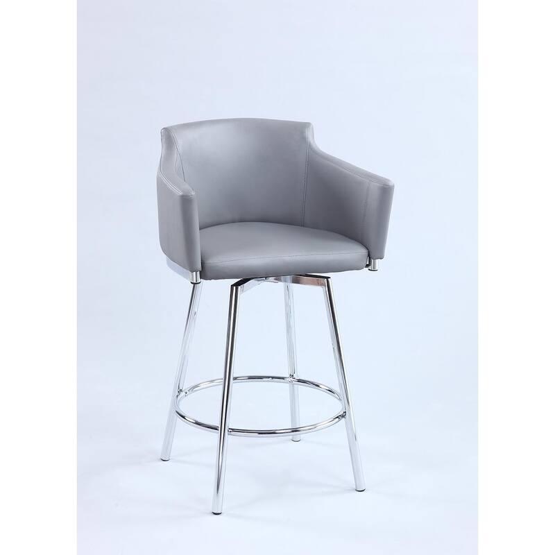 Somette Dahlia Grey Club Bar Stool with Memory Swivel