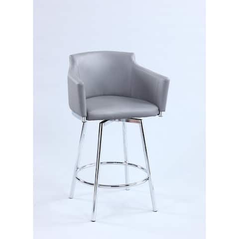 Somette Dahlia Grey Club Bar Stool with Memory Swivel