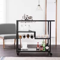Holly & Martin Zephs Bar Cart - Black w/ Smoked Mirror