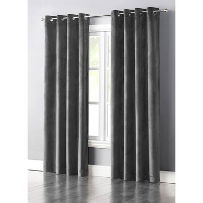 Wonder Home Grace Velvet Light Blocking Panel, 50" * 84", Charcoal