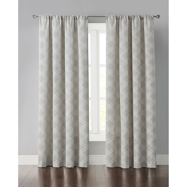 Wonder Home Olite Cot/Poly Jacquard Rod Pocket Panel, 50"*95", Grey