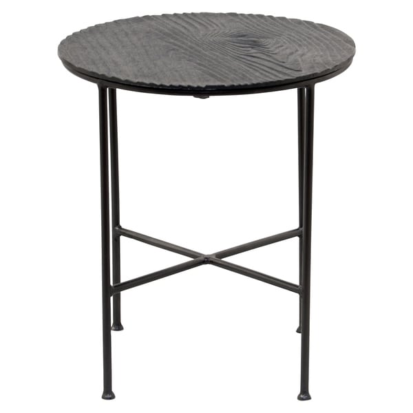 Renwil Bale Grey Aluminum Round Accent Table