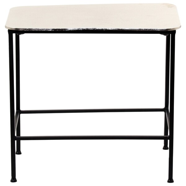 Renwil Buck Cream Aluminum Rectangle Accent Table