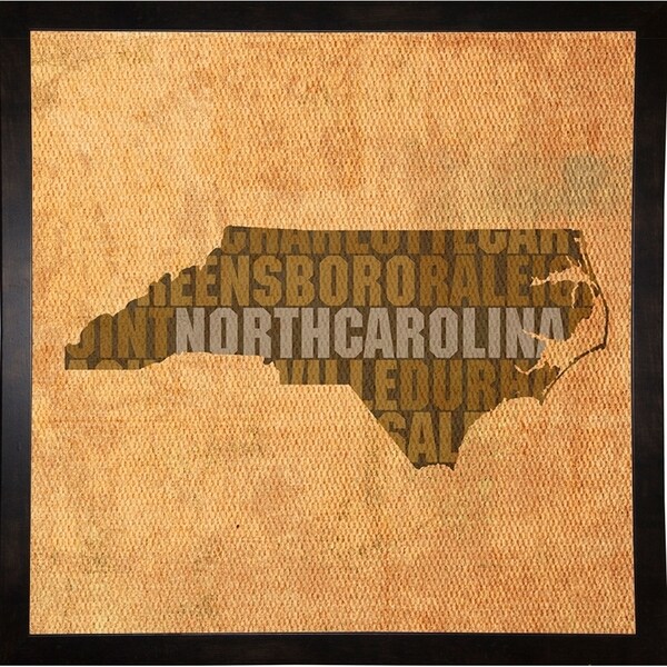 North Carolina State Words Framed Print 11.75"x11.75" by David Bowman