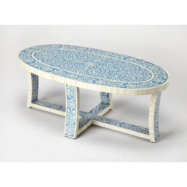 Shop Butler Sabina Blue Bone Inlay Coffee Table - On Sale - Free