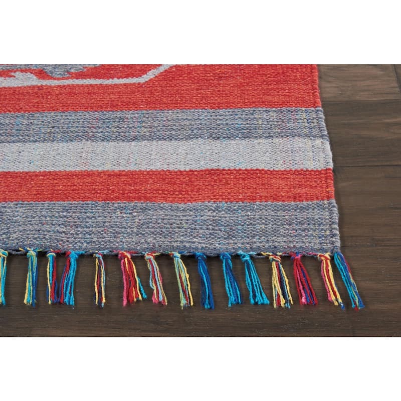 Nourison Baja Striped Southwestern Fringe Area Rug