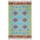 preview thumbnail 32 of 32, Nourison Baja Diamond Southwestern Fringe Area Rug 3'6" x 5'6" - Blue/Green