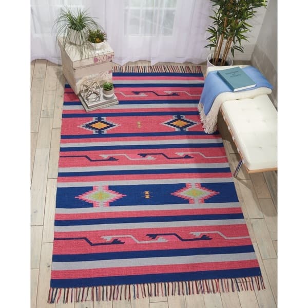 Nourison Baja Striped Southwestern Fringe Area Rug