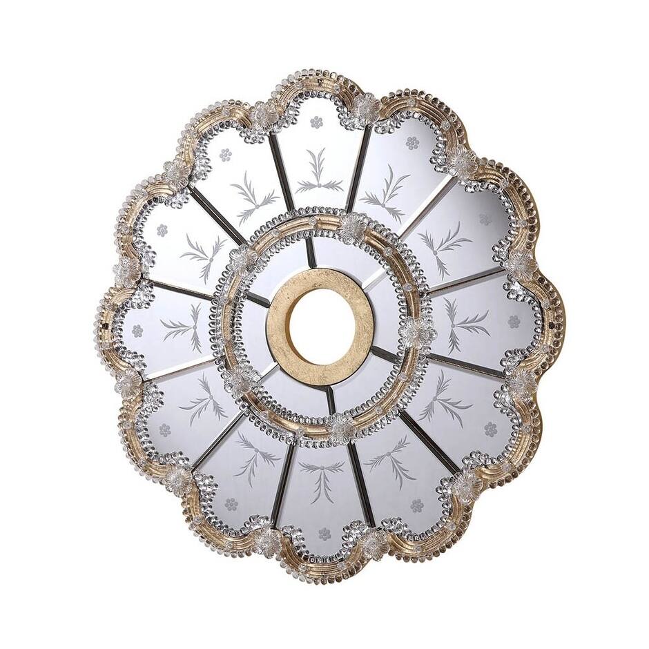 24 in. Mirrored Ceiling Medallion in Gold leaf