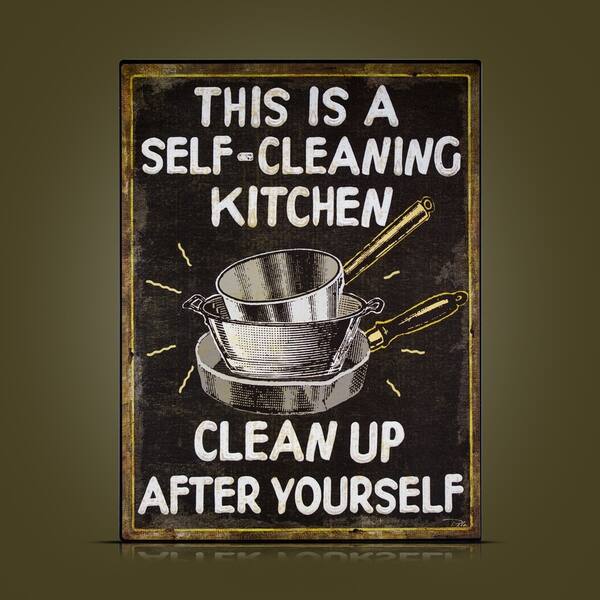 Shop Vintage Self Cleaning Kitchen Sign Wall Decor Overstock