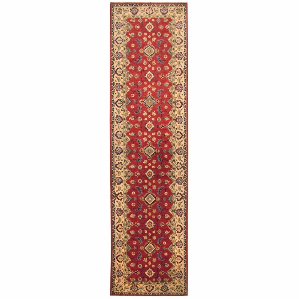 Handmade One-of-a-Kind Kazak Wool Runner (Afghanistan) - 2'8 x 9