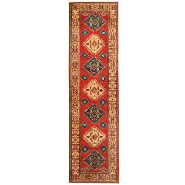 Handmade Kazak Wool Runner (Afghanistan) - 2'3 x 9'10