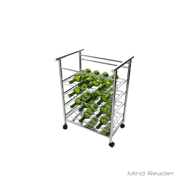 Mind Reader 4 Tier Layered Wine Bottle Mobile Cart