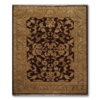 Classic Ornamental Hand Knotted Kashan Persian Oriental Area Rug - Rusty Brown/Beige - 8' x 10'