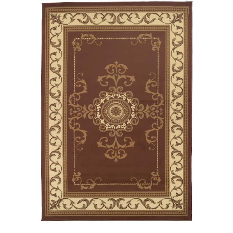 Traditional Medallion Floral Indoor Runner or Area Rug by Superior