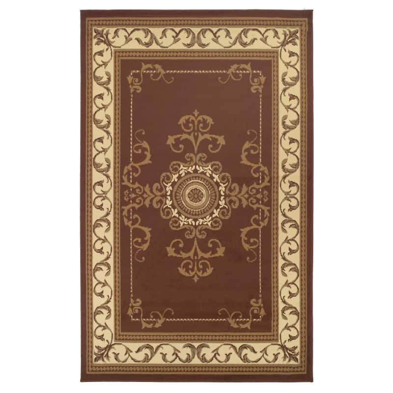 Traditional Medallion Floral Indoor Runner or Area Rug by Superior