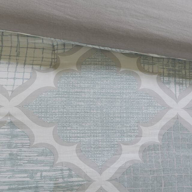 Madison Park Karyna Aqua 9-piece Cotton Sateen Printed Comforter Set