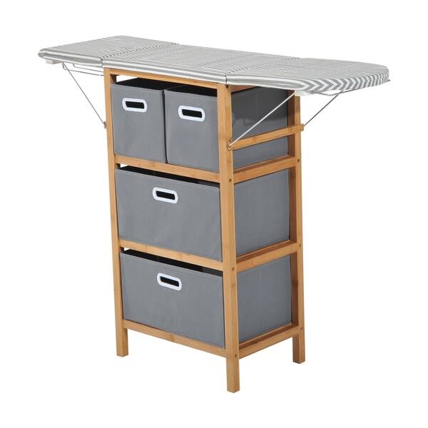 Shop Homcom Collapsible Ironing Board And Shelving Unit With