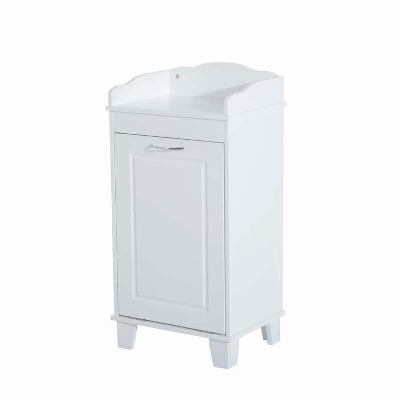 HomCom Wooden Bathroom Laundry Hamper Cabinet - 11.8*15.7*31.1 - White