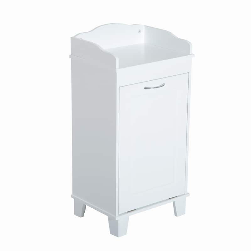 HomCom Wooden Bathroom Laundry Hamper Cabinet - 11.8*15.7*31.1