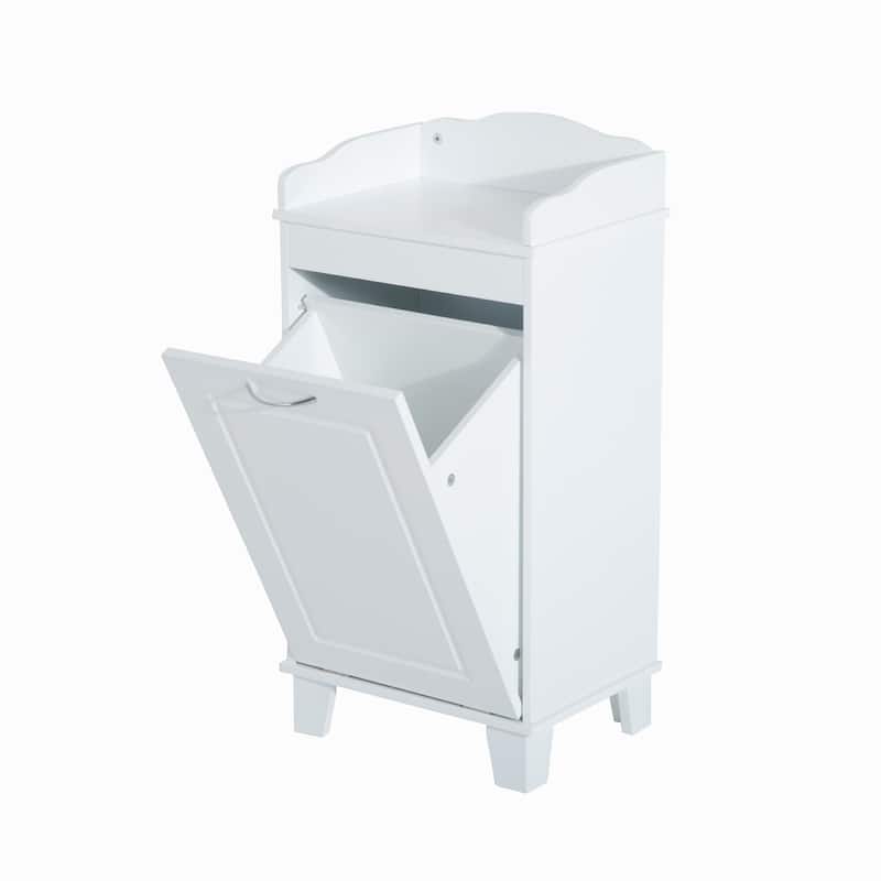 HomCom Wooden Bathroom Laundry Hamper Cabinet - 11.8*15.7*31.1