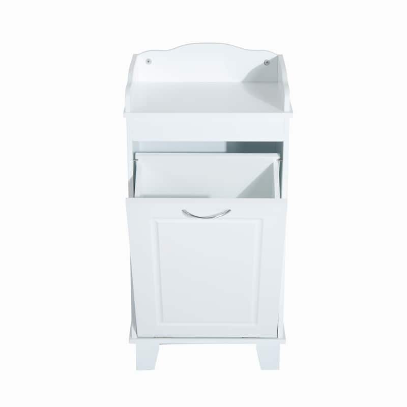 HomCom Wooden Bathroom Laundry Hamper Cabinet - 11.8*15.7*31.1