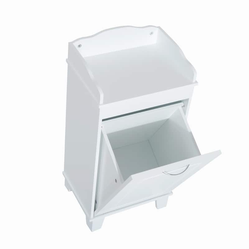 HomCom Wooden Bathroom Laundry Hamper Cabinet - 11.8*15.7*31.1