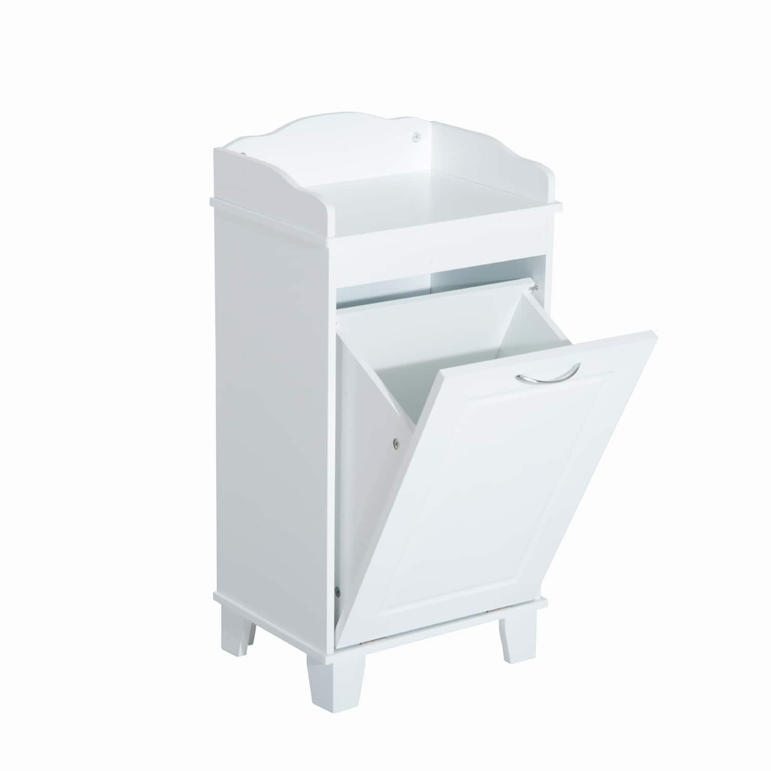 HomCom Wooden Bathroom Laundry Hamper Cabinet - 11.8*15.7*31.1 - On ...