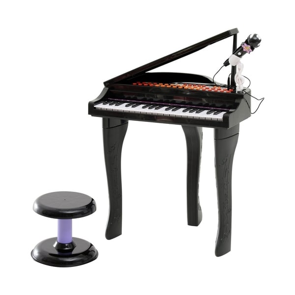 Qaba 37 Key Kids Toy Baby Grand Digital Piano with Microphone and Stool, Black. Opens flyout.