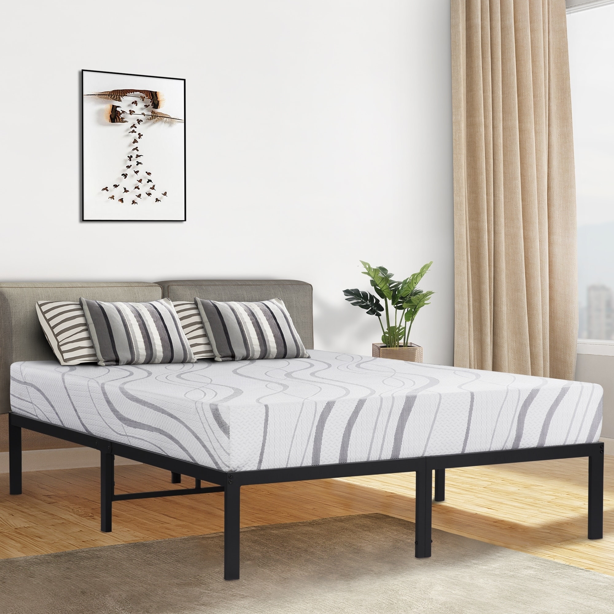 Shop Sleeplanner 14 Inch Full Size Metal Platform Bed Frame No