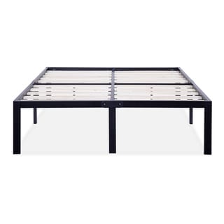 Sleeplanner 14-inch King-Size Dura Metal Bed Frame With Wood Slat OVT ...