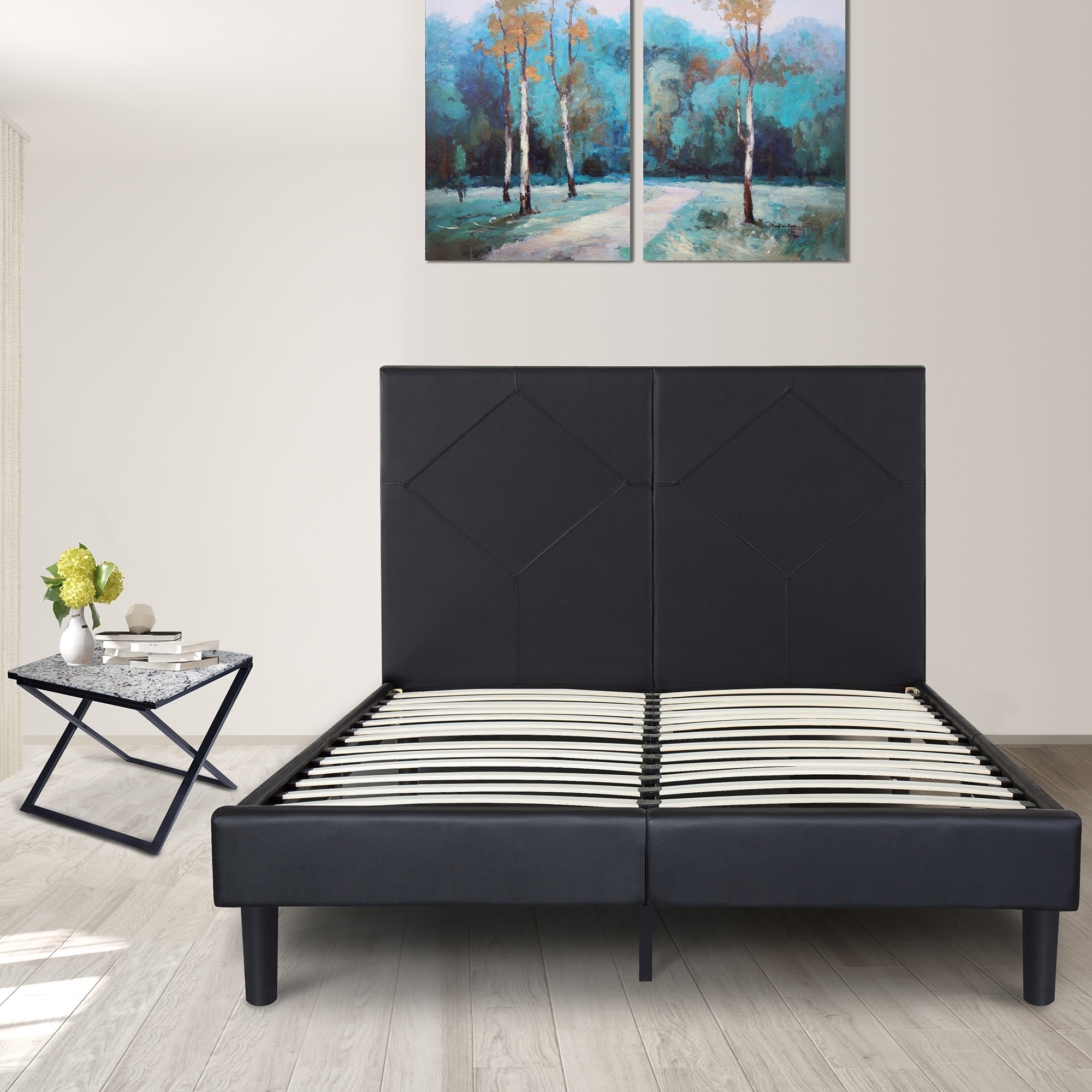 Sleeplanner 14 Inch King Size Metal Upholstered Bed Frame Metal Upholstered Bed Frame