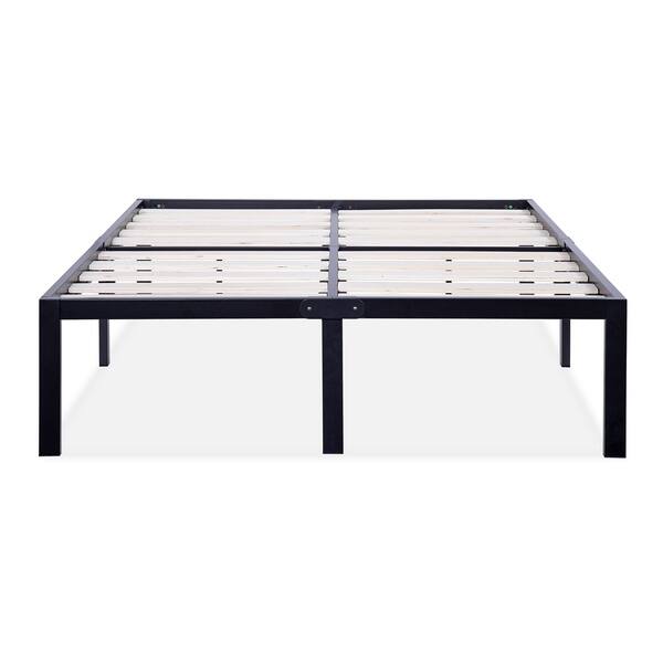 Sleeplanner 14inch FullSize Dura Metal Bed Frame with Wood Slat OVT
