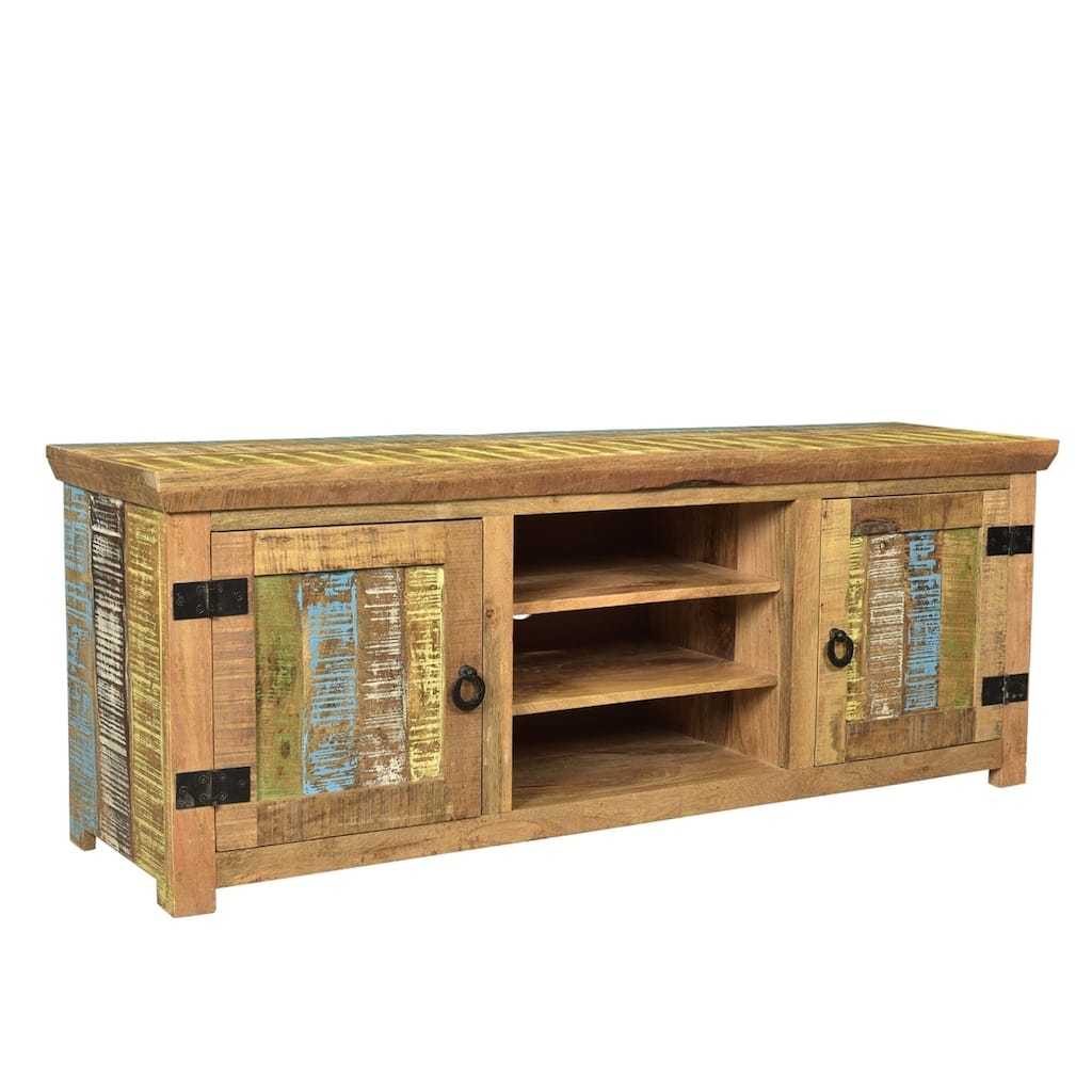 Handmade Suman Solid Mango Wood TV Console (India) - 60" x 18" x 22"